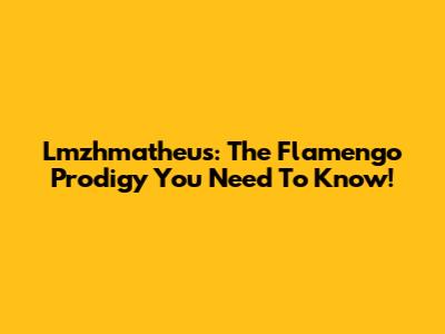 Lmzhmatheus: The Flamengo Prodigy You Need To Know!