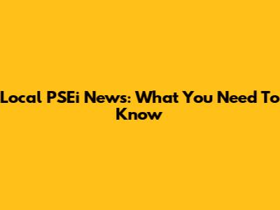 Local PSEi News: What You Need To Know