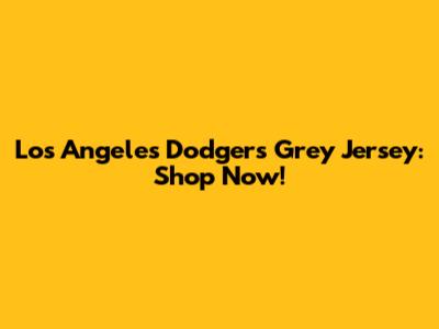 Los Angeles Dodgers Grey Jersey: Shop Now!