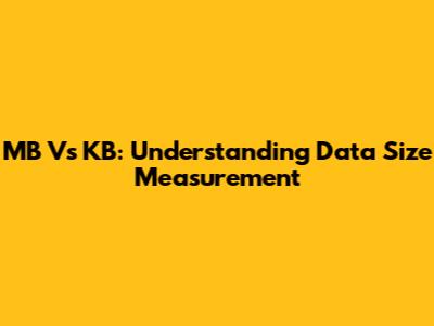 MB Vs KB: Understanding Data Size Measurement
