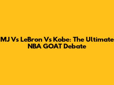 MJ Vs LeBron Vs Kobe: The Ultimate NBA GOAT Debate