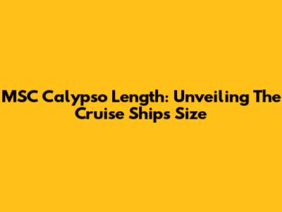 MSC Calypso Length: Unveiling The Cruise Ship's Size