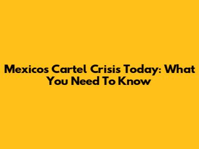 Mexico's Cartel Crisis Today: What You Need To Know