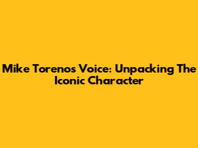 Mike Toreno's Voice: Unpacking The Iconic Character