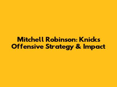 Mitchell Robinson: Knicks Offensive Strategy & Impact