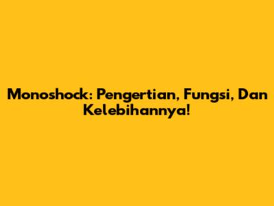 Monoshock: Pengertian, Fungsi, Dan Kelebihannya!