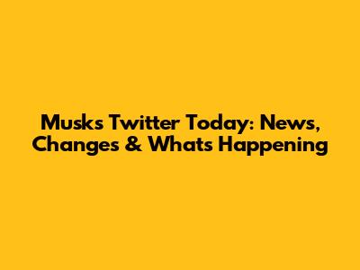 Musk's Twitter Today: News, Changes & What's Happening