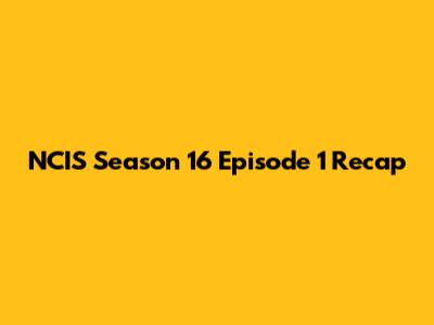 NCIS Season 16 Episode 1 Recap