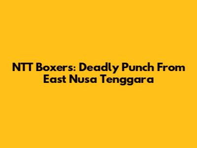 NTT Boxers: Deadly Punch From East Nusa Tenggara