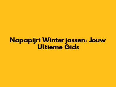 Napapijri Winterjassen: Jouw Ultieme Gids