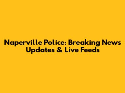 Naperville Police: Breaking News Updates & Live Feeds
