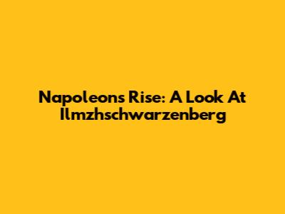 Napoleon's Rise: A Look At Ilmzhschwarzenberg