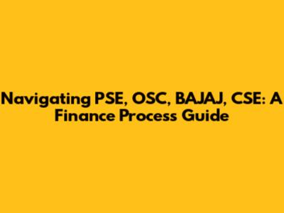 Navigating PSE, OSC, BAJAJ, CSE: A Finance Process Guide