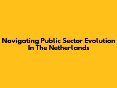 Navigating Public Sector Evolution In The Netherlands