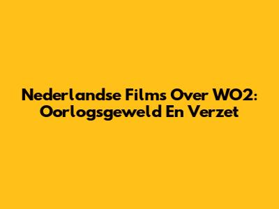 Nederlandse Films Over WO2: Oorlogsgeweld En Verzet