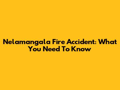 Nelamangala Fire Accident: What You Need To Know