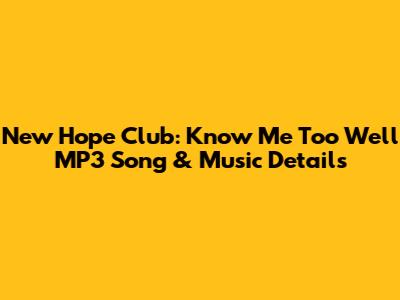 New Hope Club: Know Me Too Well MP3 Song & Music Details