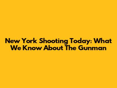 New York Shooting Today: What We Know About The Gunman
