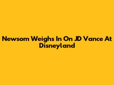 Newsom Weighs In On JD Vance At Disneyland