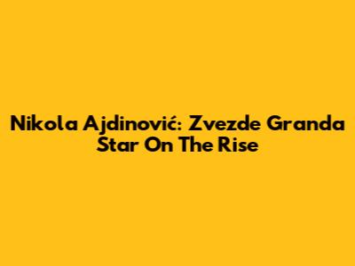 Nikola Ajdinović: Zvezde Granda Star On The Rise