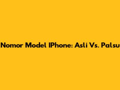 Nomor Model IPhone: Asli Vs. Palsu