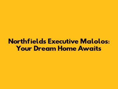 Northfields Executive Malolos: Your Dream Home Awaits