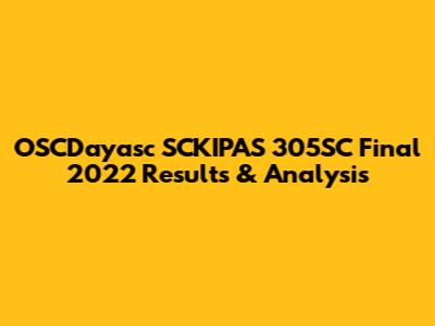 OSCDayasc SCKIPAS 305SC Final 2022 Results & Analysis