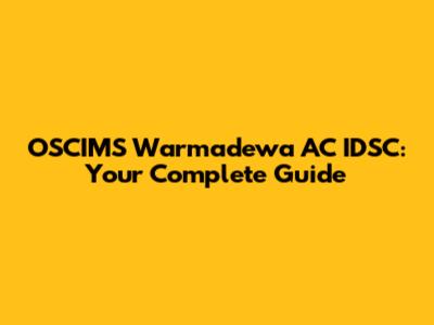 OSCIMS Warmadewa AC IDSC: Your Complete Guide