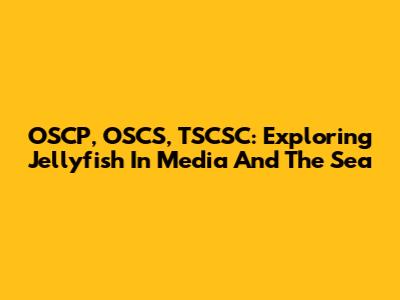OSCP, OSCS, TSCSC: Exploring Jellyfish In Media And The Sea