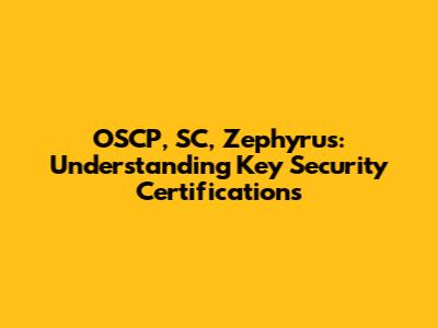 OSCP, SC, Zephyrus: Understanding Key Security Certifications