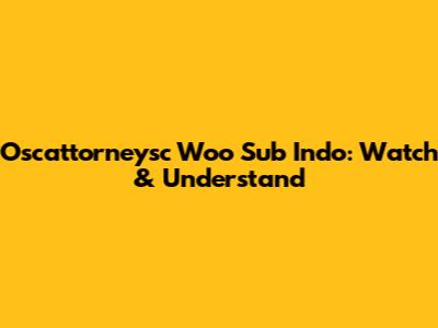 Oscattorneysc Woo Sub Indo: Watch & Understand