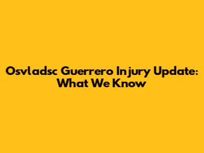 Osvladsc Guerrero Injury Update: What We Know