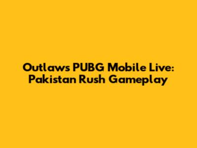 Outlaw's PUBG Mobile Live: Pakistan Rush Gameplay