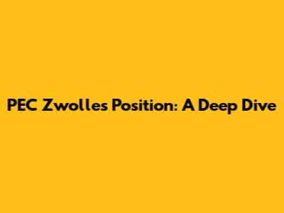 PEC Zwolle's Position: A Deep Dive