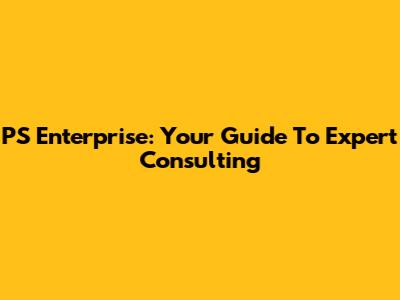 PS Enterprise: Your Guide To Expert Consulting