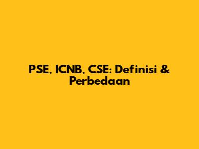 PSE, ICNB, CSE: Definisi & Perbedaan