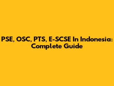 PSE, OSC, PTS, E-SCSE In Indonesia: Complete Guide