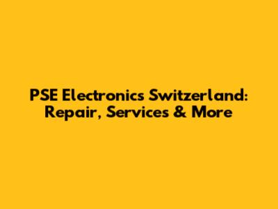 PSE Electronics Switzerland: Repair, Services & More
