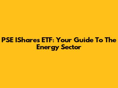 PSE IShares ETF: Your Guide To The Energy Sector