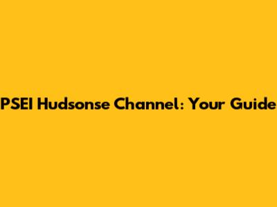 PSEI Hudsonse Channel: Your Guide
