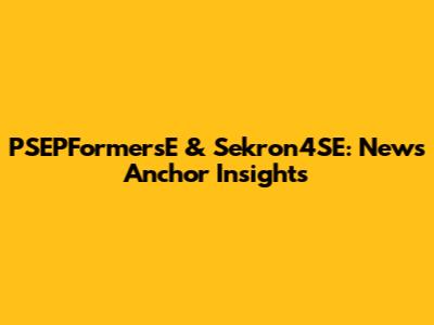 PSEPFormersE & Sekron4SE: News Anchor Insights