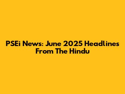 PSEi News: June 2025 Headlines From The Hindu