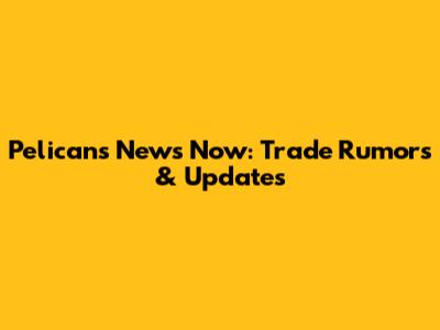 Pelicans News Now: Trade Rumors & Updates