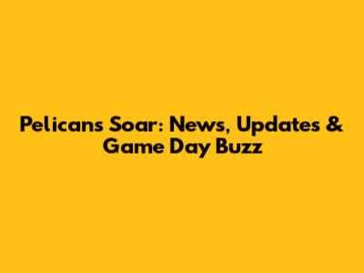 Pelicans Soar: News, Updates & Game Day Buzz