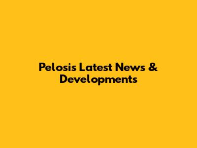 Pelosi's Latest News & Developments