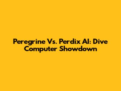Peregrine Vs. Perdix AI: Dive Computer Showdown
