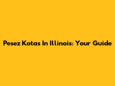 Pesez Kotas In Illinois: Your Guide