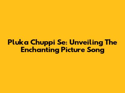 Pluka Chuppi Se: Unveiling The Enchanting Picture Song