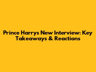 Prince Harry's New Interview: Key Takeaways & Reactions