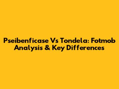 Pseibenficase Vs Tondela: Fotmob Analysis & Key Differences